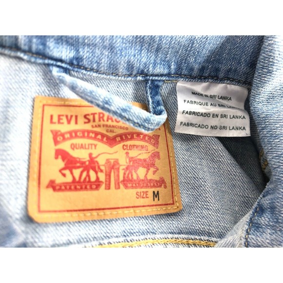 Levi's Denim Trucker Jacket Red Tab Vintage Blue Women's Size Medium Sri Lanka - Picture 7 of 13